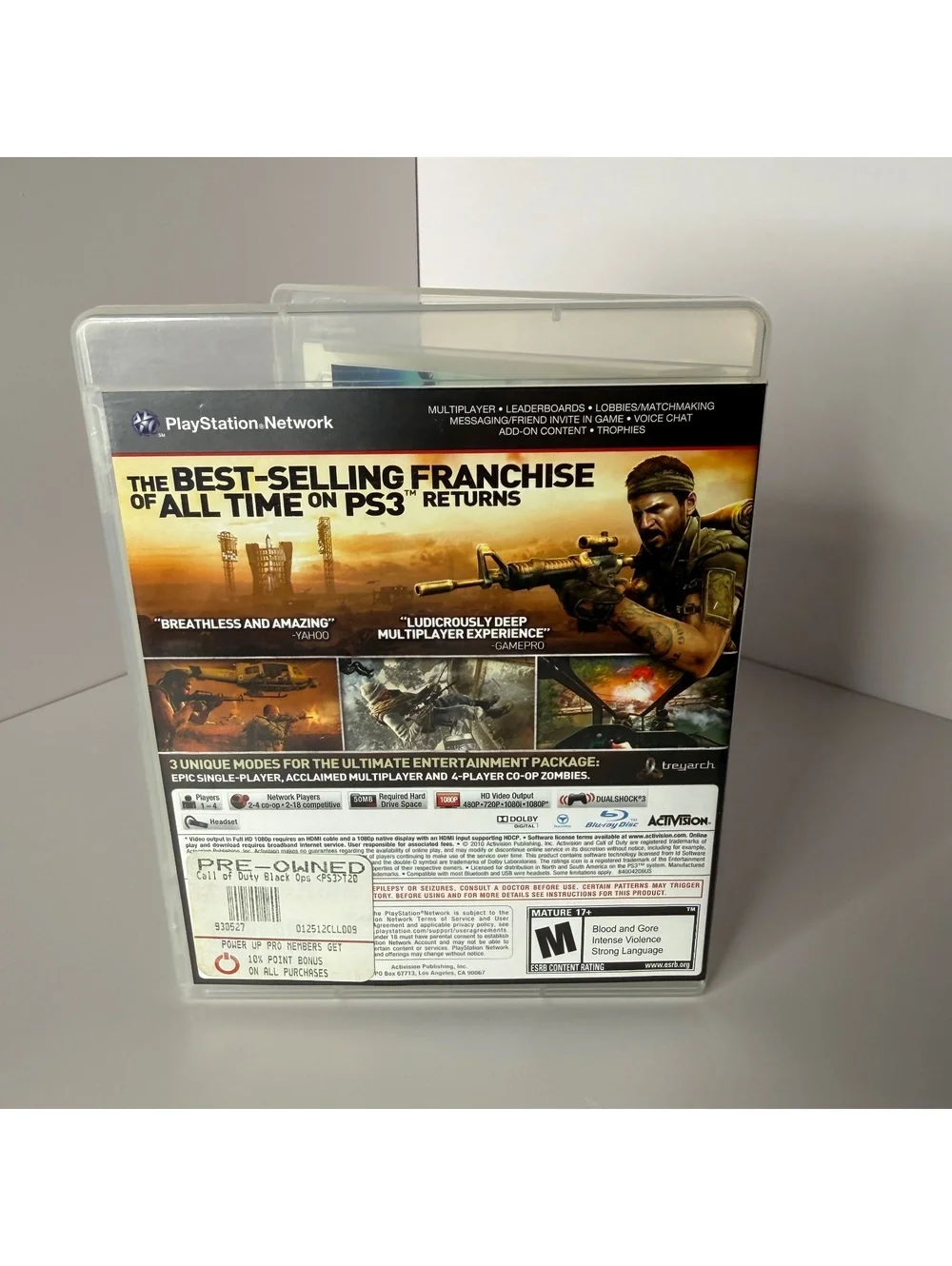 Call of Duty Black Ops PS3 Game Disc and Case